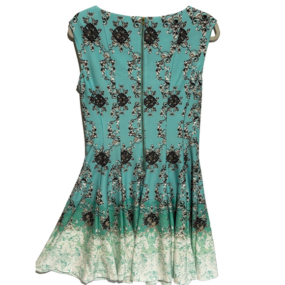 Danny And Nicole Floral ombré blues a-line dress sz 14‎ Career Cocktail Wedding - Picture 7 of 10